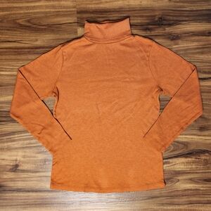 Falls Creek Burnt Orange Turtleneck Long Sleeve Shirt Size Small
